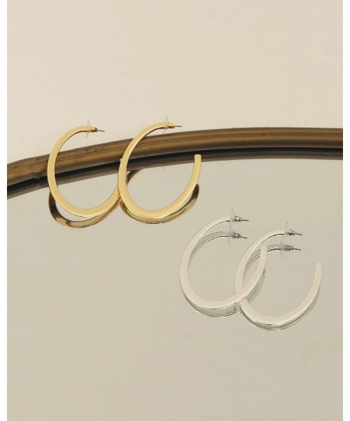 TODAYFUL（トゥデイフル）の「ワイドドロップピアス（ピアス（両耳用）・レディース・シルバー/ゴールド・FREE）」の9枚目の写真