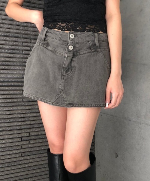 ENVYM（アンビー）の「ヴィンテージライクカラーＦＳＫ（スカート・レディース・ブラック/グレー/モカ・M/S）」の3枚目の写真