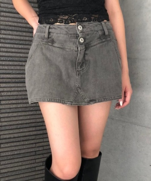 ENVYM（アンビー）の「ヴィンテージライクカラーＦＳＫ（スカート・レディース・ブラック/グレー/モカ・M/S）」の8枚目の写真