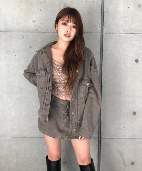 ENVYM（アンビー）の「ヴィンテージライクカラーＦＳＫ（スカート・レディース・ブラック/グレー/モカ・M/S）」の9枚目の写真