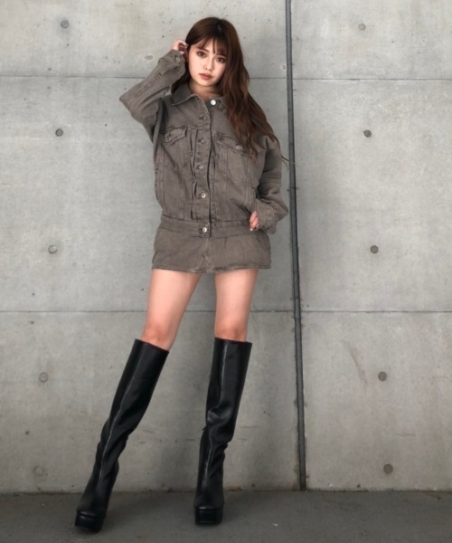 ENVYM（アンビー）の「ヴィンテージライクカラーＦＳＫ（スカート・レディース・ブラック/グレー/モカ・M/S）」の10枚目の写真