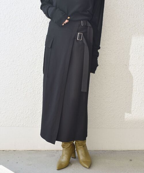 SHIPS(シップス)の「Wai:ラップスカート◇(スカート・レディース・ブラック/オフホワイト・SMALL/MEDIUM)」の12枚目の写真