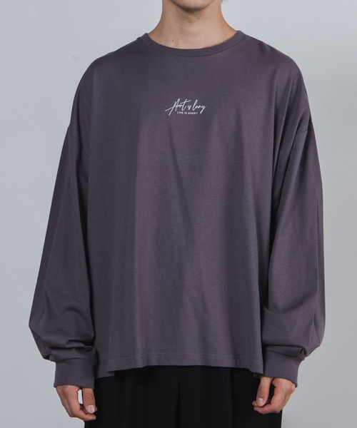 WEGO（ウィゴー）の「WEGO/グラフィックアートビッグシルエットロンT（Tシャツ/カットソー・メンズ・パープル系その他/スミクロ/ベージュ系その他・MEDIUM/LARGE）」の12枚目の写真