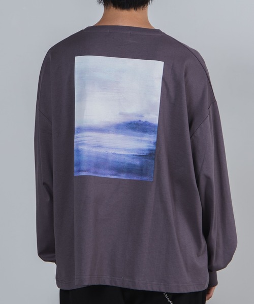 WEGO（ウィゴー）の「WEGO/グラフィックアートビッグシルエットロンT（Tシャツ/カットソー・メンズ・パープル系その他/スミクロ/ベージュ系その他・MEDIUM/LARGE）」の14枚目の写真