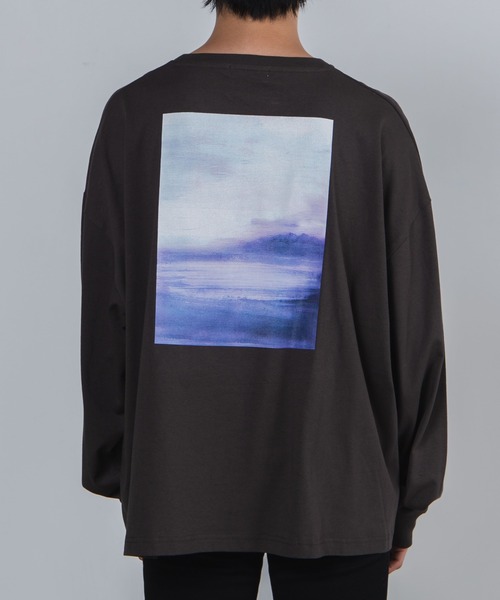 WEGO（ウィゴー）の「WEGO/グラフィックアートビッグシルエットロンT（Tシャツ/カットソー・メンズ・パープル系その他/スミクロ/ベージュ系その他・MEDIUM/LARGE）」の9枚目の写真