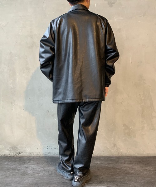 UNIVERSAL OVERALL（ユニバーサルオーバーオール）の「【Begin 12月号掲載】[UNIVERSAL OVERALL/ユニバーサルオーバーオール] 別注 フェイクレザーシェフパンツ（その他パンツ・メンズ・ブラック/グレー・MEDIUM/LARGE/SMALL）」の10枚目の写真