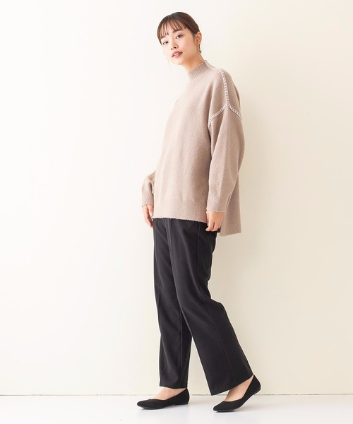 INNOCENT BLUE（イノセントブルー）の「【innocent blue/イノセントブルー】フェイクウールセミフレアパンツ（その他パンツ・レディース・ライトグレー/ライトベージュ/ブラック/ライトブラウン・MEDIUM）」の6枚目の写真