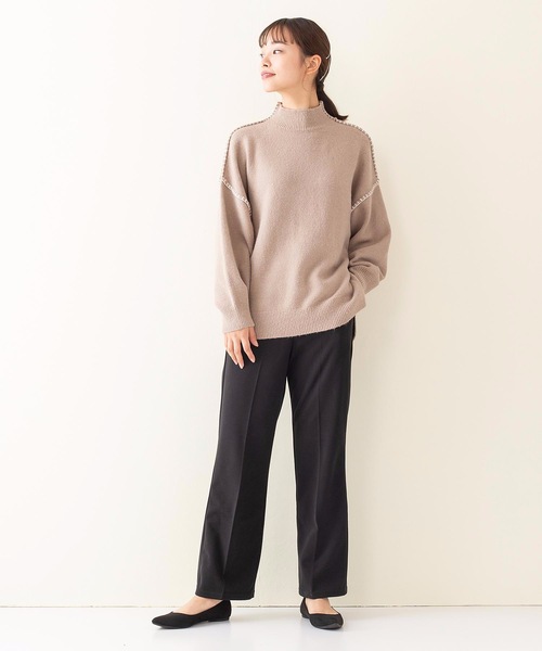 INNOCENT BLUE（イノセントブルー）の「【innocent blue/イノセントブルー】フェイクウールセミフレアパンツ（その他パンツ・レディース・ライトグレー/ライトベージュ/ブラック/ライトブラウン・MEDIUM）」の7枚目の写真