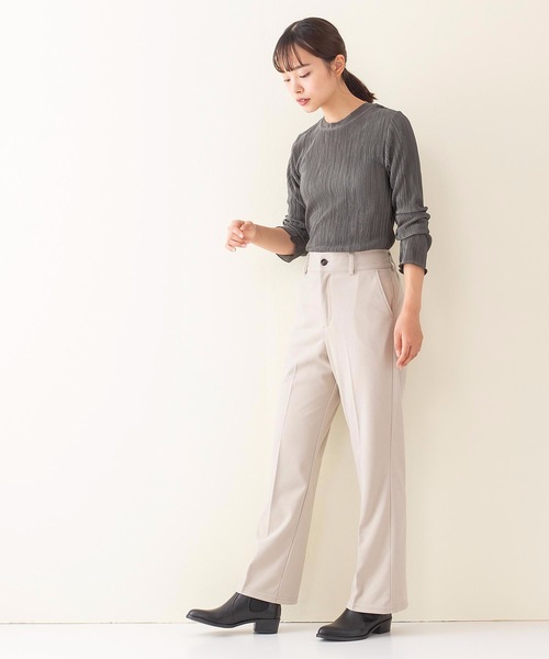 INNOCENT BLUE（イノセントブルー）の「【innocent blue/イノセントブルー】フェイクウールセミフレアパンツ（その他パンツ・レディース・ライトグレー/ライトベージュ/ブラック/ライトブラウン・MEDIUM）」の10枚目の写真