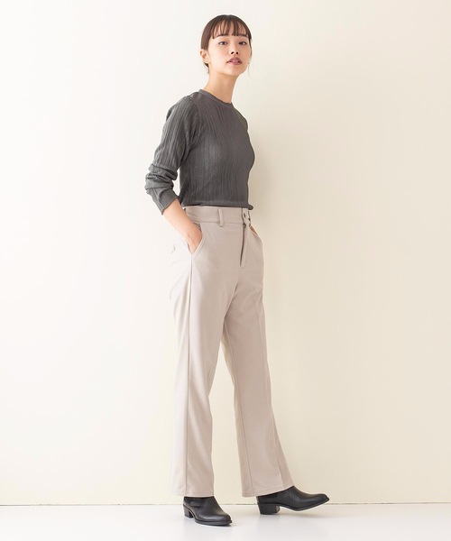 INNOCENT BLUE（イノセントブルー）の「【innocent blue/イノセントブルー】フェイクウールセミフレアパンツ（その他パンツ・レディース・ライトグレー/ライトベージュ/ブラック/ライトブラウン・MEDIUM）」の12枚目の写真