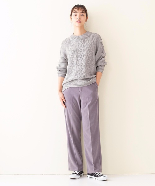 INNOCENT BLUE（イノセントブルー）の「【innocent blue/イノセントブルー】フェイクウールセミフレアパンツ（その他パンツ・レディース・ライトグレー/ライトベージュ/ブラック/ライトブラウン・MEDIUM）」の20枚目の写真