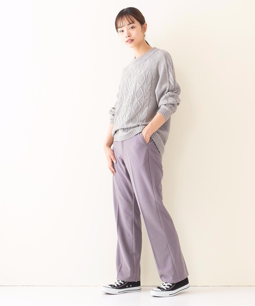 INNOCENT BLUE（イノセントブルー）の「【innocent blue/イノセントブルー】フェイクウールセミフレアパンツ（その他パンツ・レディース・ライトグレー/ライトベージュ/ブラック/ライトブラウン・MEDIUM）」の22枚目の写真