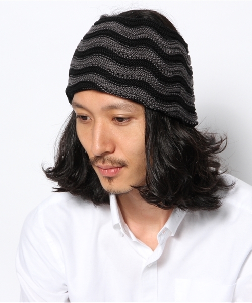 Lui's(ルイス)の「C-PLUS HEADWEARS(シープラス・ヘッドウェアーズ) ヘアバンド(ニットキャップ/ビーニー・メンズ・ブラック/グレー・FREE)」の7枚目の写真