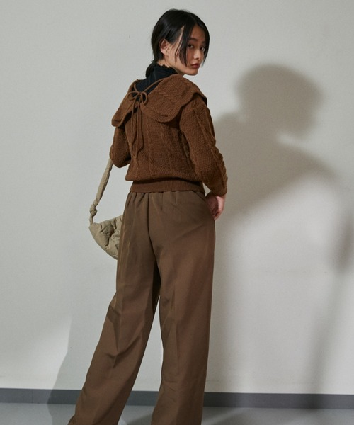 ECRIRE（エクリール）の「ビックカラーパターンニット（ニット/セーター・レディース・オフホワイト/ブラウン/グリーン・フリー）」の6枚目の写真