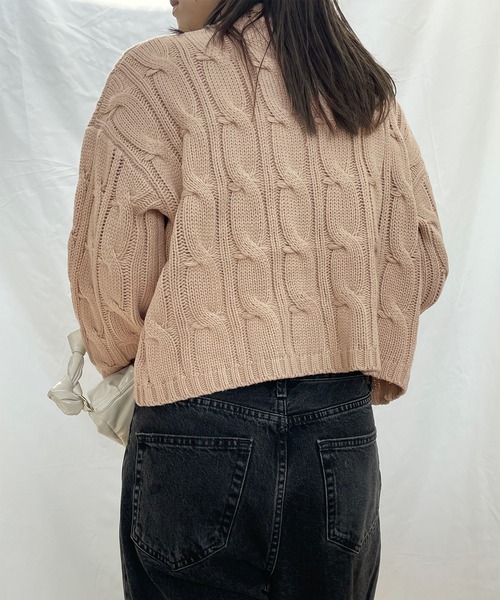 Girly Doll（ガーリードール）の「タートルケーブルニット（ニット/セーター・レディース・モカ/グレー/レッド/オフホワイト/ブラック/ネイビー/キャメル/グレー系その他/ブルー系その他/ホワイト系その他/レッド系その他/ブラウン系その他/イエロー系その他/ブラック系その他・F）」の21枚目の写真