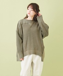 CUBE SUGAR（キューブシュガー）の「ニット×裏毛×フライスリメイクプルオーバー（スウェット）」