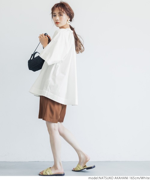 coca（coca）（コカ）の「コットン ギャザーワイドスリーブシャツ（シャツ/ブラウス・レディース・ホワイト/ブラック・ONE SIZE）」の6枚目の写真