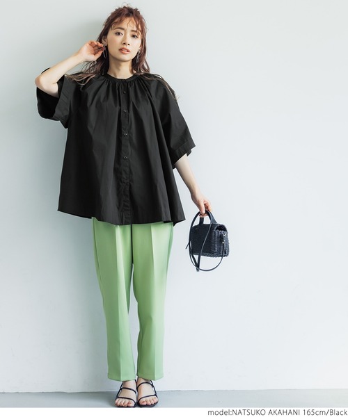 coca（coca）（コカ）の「コットン ギャザーワイドスリーブシャツ（シャツ/ブラウス・レディース・ホワイト/ブラック・ONE SIZE）」の10枚目の写真