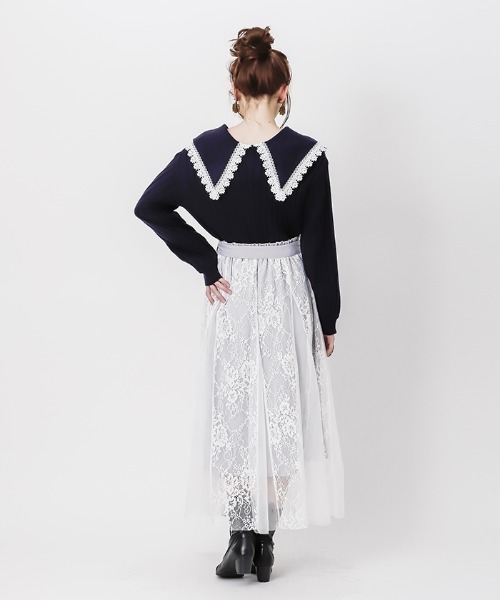axes femme（アクシーズファム）の「レース×チュールスカート（スカート・レディース・ブラック/ピンク/サックスブルー・MEDIUM）」の19枚目の写真