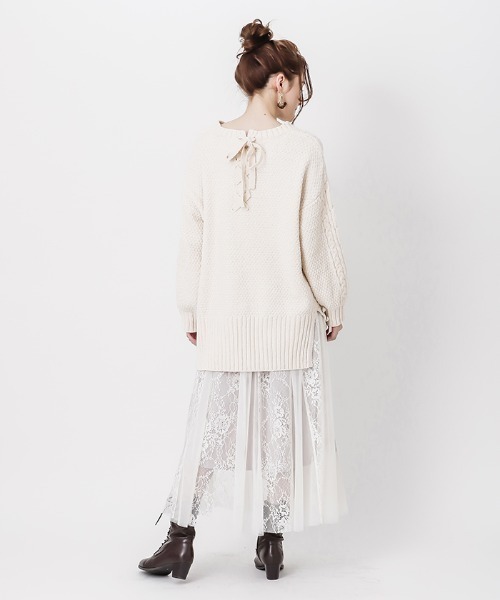 axes femme（アクシーズファム）の「レース×チュールスカート（スカート・レディース・ブラック/ピンク/サックスブルー・MEDIUM）」の14枚目の写真