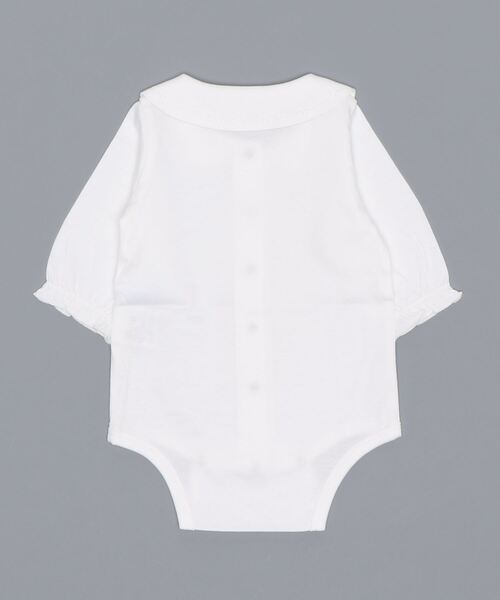Tartine et Chocolat（タルティーヌエショコラ）の「Tartine et Chocolat/襟刺繍袖フリルロンパース （60～80cm）（ロンパース・キッズ・ホワイト・70/80/60）」の2枚目の写真