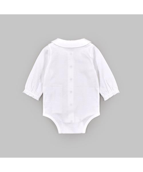 Tartine et Chocolat（タルティーヌエショコラ）の「Tartine et Chocolat/襟刺繍袖フリルロンパース （60～80cm）（ロンパース・キッズ・ホワイト・70/80/60）」の3枚目の写真