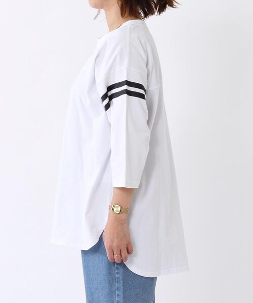 coen（コーエン）の「UVカット機能付きSAコットン7分袖フットボールTシャツ（Tシャツ/カットソー・レディース・ホワイト/ケリー/ブラック・FREE）」の18枚目の写真