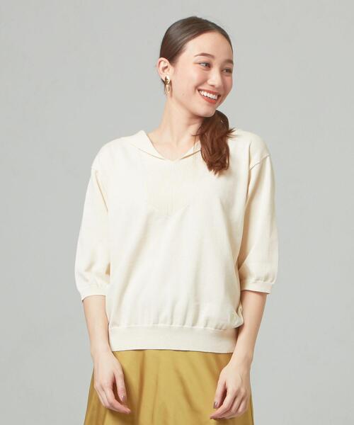 THE STATION STORE（ザ ステーション ストア）の「＜ORCIVAL＞●セーラーカラー プルオーバーニット（ニット/セーター・レディース・グレー/オフホワイト・FREE）」の7枚目の写真