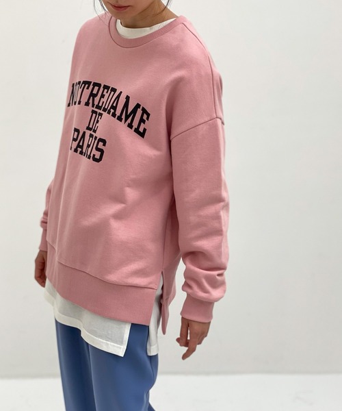 ottilie（オティーリエ）の「サイドスリットプリントスウェット（スウェット・レディース・ネイビー/ピンク/アイボリー・FREE）」の21枚目の写真