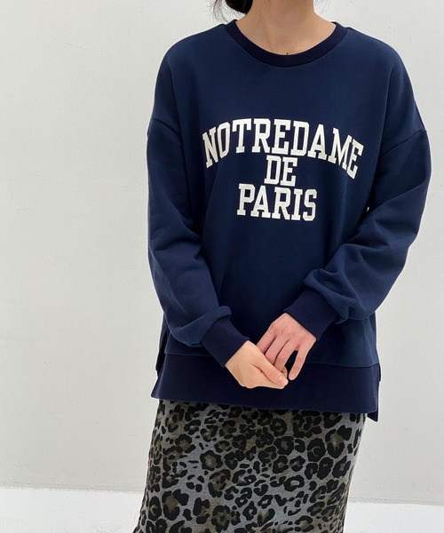 ottilie（オティーリエ）の「サイドスリットプリントスウェット（スウェット・レディース・ネイビー/ピンク/アイボリー・FREE）」の16枚目の写真