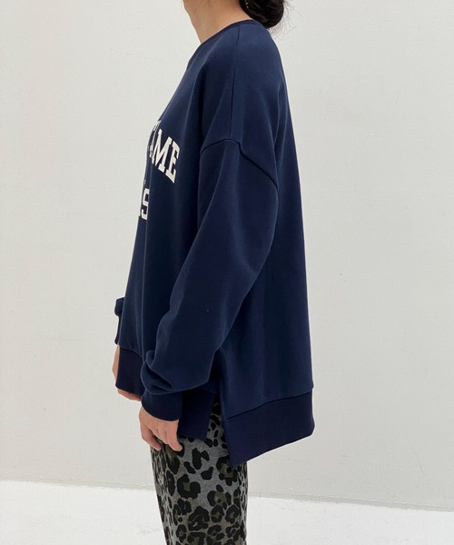 ottilie（オティーリエ）の「サイドスリットプリントスウェット（スウェット・レディース・ネイビー/ピンク/アイボリー・FREE）」の17枚目の写真