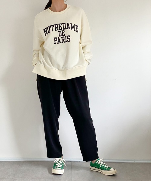 ottilie（オティーリエ）の「サイドスリットプリントスウェット（スウェット・レディース・ネイビー/ピンク/アイボリー・FREE）」の9枚目の写真