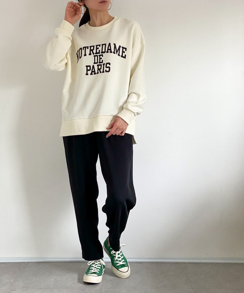 ottilie（オティーリエ）の「サイドスリットプリントスウェット（スウェット・レディース・ネイビー/ピンク/アイボリー・FREE）」の10枚目の写真