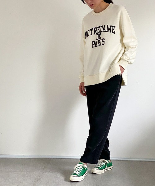 ottilie（オティーリエ）の「サイドスリットプリントスウェット（スウェット・レディース・ネイビー/ピンク/アイボリー・FREE）」の11枚目の写真