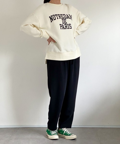 ottilie（オティーリエ）の「サイドスリットプリントスウェット（スウェット・レディース・ネイビー/ピンク/アイボリー・FREE）」の12枚目の写真