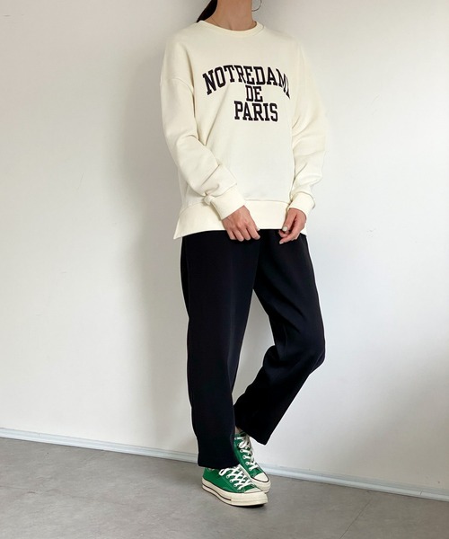 ottilie（オティーリエ）の「サイドスリットプリントスウェット（スウェット・レディース・ネイビー/ピンク/アイボリー・FREE）」の13枚目の写真