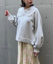 透け衿付けちゃう裏毛プルオーバー