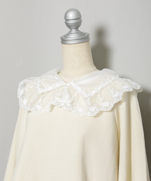 AS KNOW AS PINKY（アズノゥアズピンキー）の「透け衿付けちゃう裏毛プルオーバー（スウェット・レディース・ブラック/アイボリー/杢グレー/ライトピンク・FREE）」の19枚目の写真