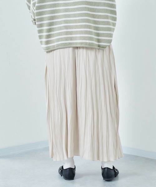 cepo（セポ）の「ソフトプリーツスカート（スカート・レディース・ライム/オフホワイト/ラベンダー・M）」の7枚目の写真