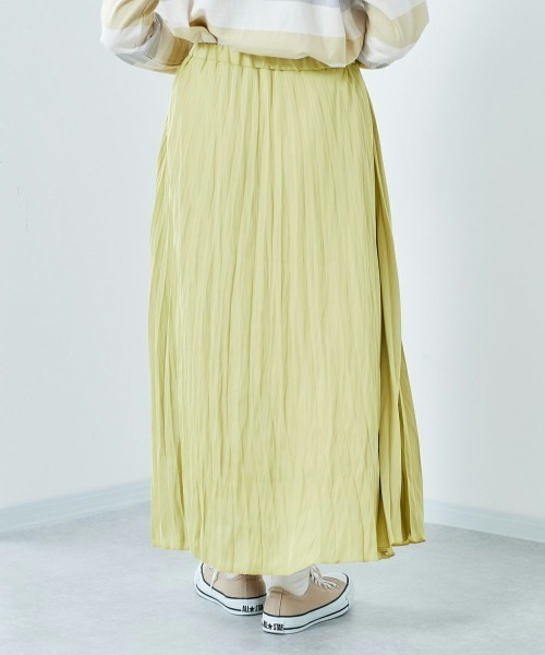 cepo（セポ）の「ソフトプリーツスカート（スカート・レディース・ライム/オフホワイト/ラベンダー・M）」の10枚目の写真