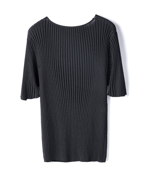 SAISON DE PAPILLON（セゾンドパピヨン）の「4分袖リブ編みサマーニットプルオーバー（ニット/セーター・レディース・ピンク/ホワイト/ブラック・M/L）」の12枚目の写真