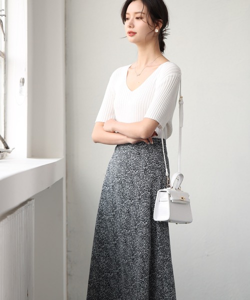 SAISON DE PAPILLON（セゾンドパピヨン）の「4分袖リブ編みサマーニットプルオーバー（ニット/セーター・レディース・ピンク/ホワイト/ブラック・M/L）」の4枚目の写真