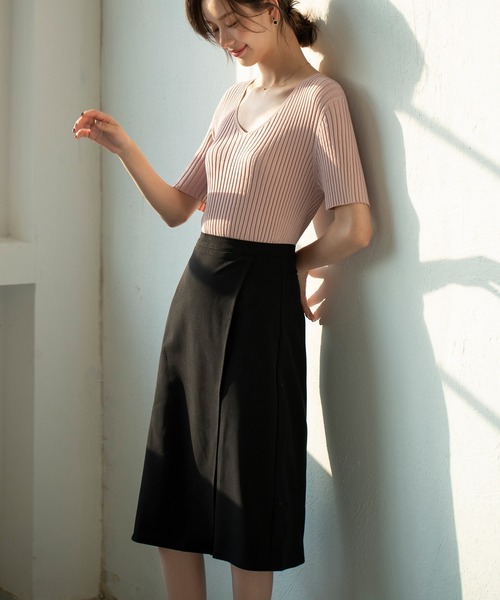 SAISON DE PAPILLON（セゾンドパピヨン）の「4分袖リブ編みサマーニットプルオーバー（ニット/セーター・レディース・ピンク/ホワイト/ブラック・M/L）」の9枚目の写真