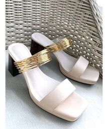 RESEXXY | ゴールドラインべっ甲ヒールサンダル(サンダル)