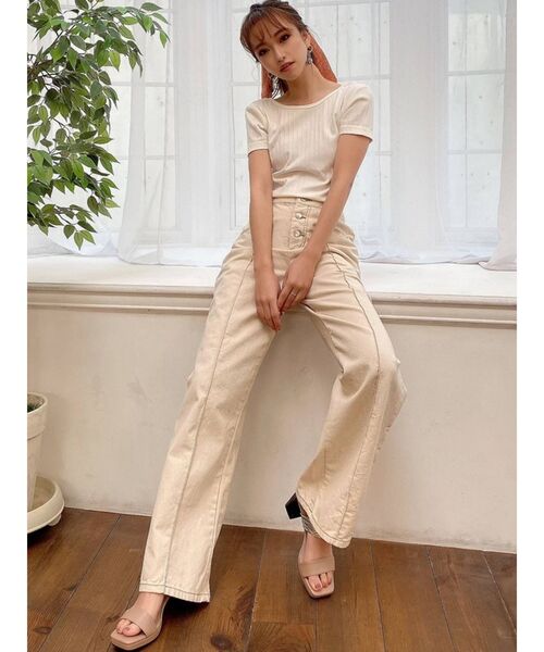 RESEXXY（リゼクシー）の「ゴールドラインべっ甲ヒールサンダル（サンダル・レディース・ブラック/ベージュ/オフホワイト・SMALL/MEDIUM/LARGE）」の9枚目の写真