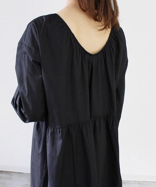 MODE ROBE（モードローブ）の「ラウンドネックコットンワンピース（ワンピース・レディース・ブラック/アイボリー・FREE）」の9枚目の写真