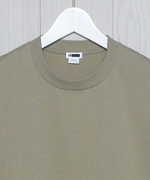 H　BEAUTY&YOUTH UNITED ARROWS（エイチビューティーアンドユースユナイテッドアローズ）の「＜H＞COTTON CREW NECK T-SHIRT/Tシャツ（Tシャツ/カットソー・メンズ・ホワイト/オリーブ/ダークグリーン/ベージュ/ブラック/ダークグレー/クリーム/その他1/ネイビー・SMALL/LARGE/MEDIUM/XL）」の10枚目の写真