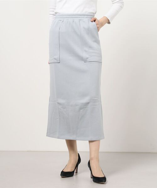 three dots(スリードッツ)の「スビンループウィール ベイカースカート(スカート・レディース・サックスブルー/アイボリー/オレンジ・SMALL/MEDIUM)」の3枚目の写真