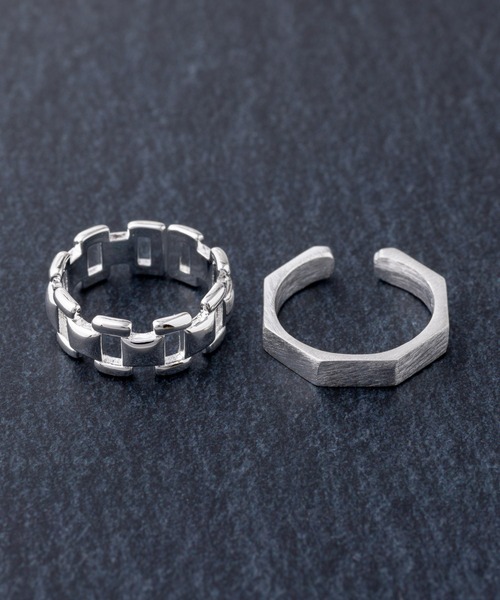 REBALANCE(リバランス)の「リング2点セット【(サイズ調整可能)】(リング・メンズ・A/B/C/D/E/F/G/H/I/J/K/L/M/N/O/S/P/Q/R/Z/W/X/Y/T/U/V/その他6/その他1/その他/その他3/その他4/その他5/その他2・FREE)」の5枚目の写真