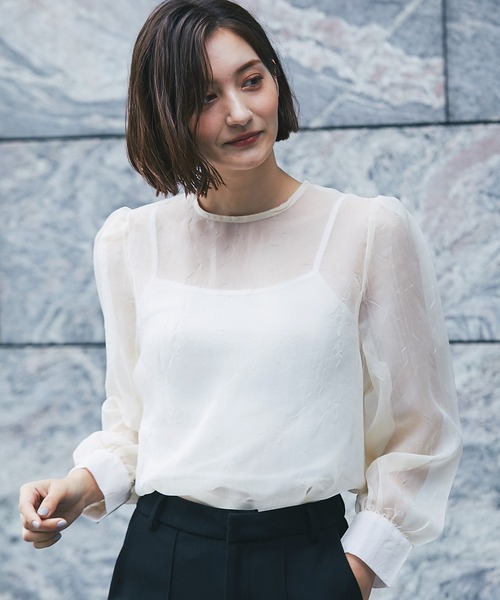 ANOTHER S（アナザーエス）の「バルーンスリーブシアーブラウス（シャツ/ブラウス・レディース・ブラック/ベージュ・FREE）」の16枚目の写真